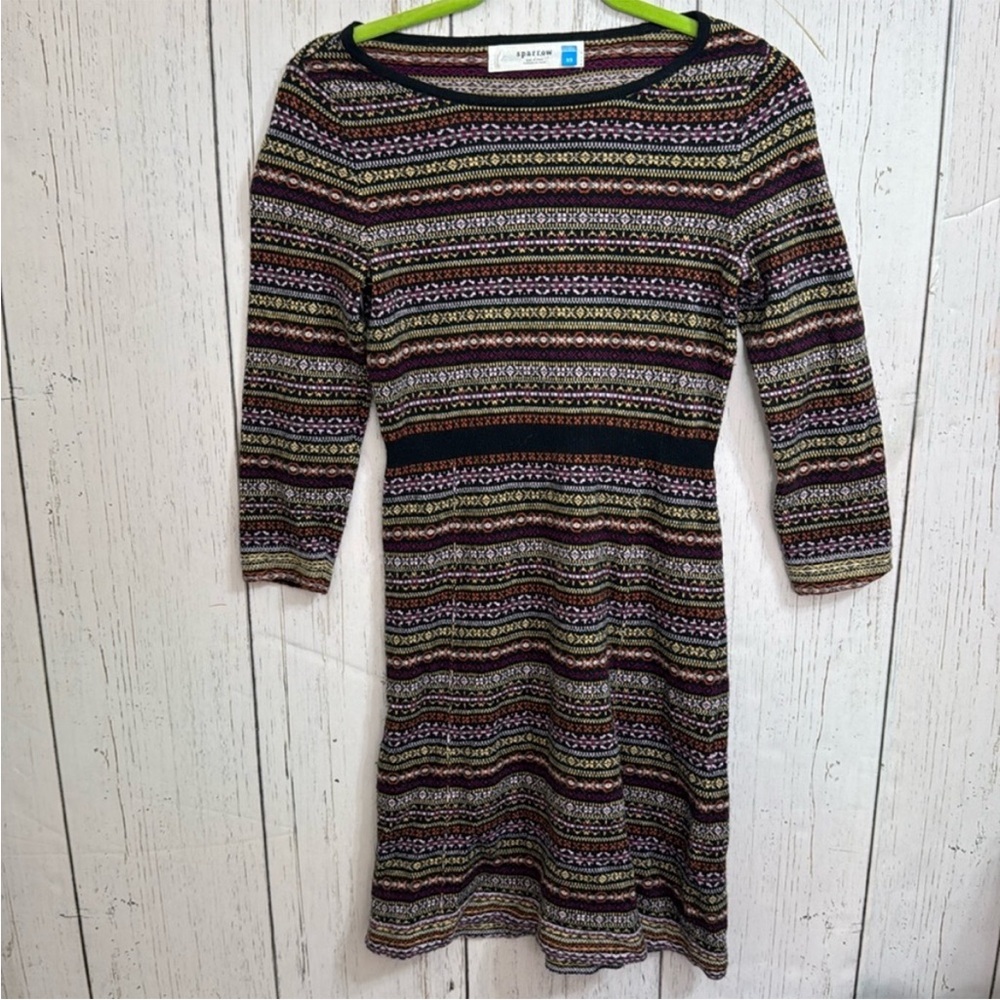 Anthropologie Sparrow Multicolor Striped Long Sleeve Dress